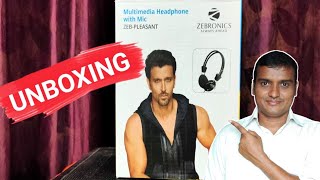 zebronics zeb pleasant over head headphones unboxing  budget earphones [upl. by Elenahc157]