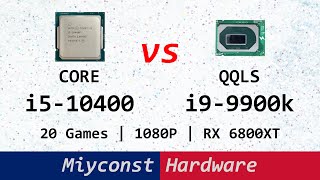 🇬🇧 Core i510400 vs Core i99900k QQLS for gaming testing 22 games 1080p RX 6800XT Ryzen 5 5600X [upl. by Ethelinda]