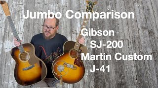 Jumbo Comparison Martin Custom Shop J41 vs Gibson SJ200 Original at GutiarHotline [upl. by Niroht]