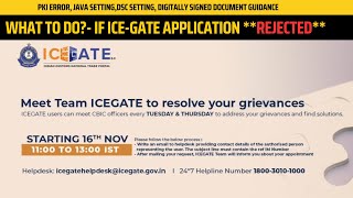 Icegate Application Rejected documents required for Icegate registration dsc pki Error icegate [upl. by Anear953]