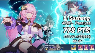 Honkai Impact 3  RedLotus 404D Li Sushang Paralyze 778 Pts  FR ElysiaSSS HOS BD Elf [upl. by Schwab]