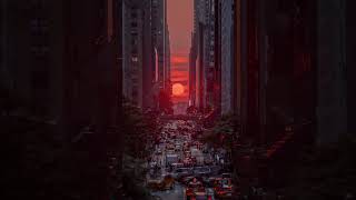 Manhattanhenge New York 🌇 11 July 2023 [upl. by Yenahc25]