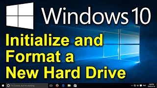 ✔️ Windows 10  How to Initialize and Format a New Hard Drive with Windows Disk Manager [upl. by Anivek]