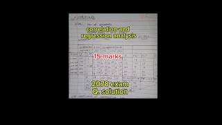 Correlation and regression analysis 2078 BBS first year business statisticsshorts youtubeshorts [upl. by Ahsekyw109]