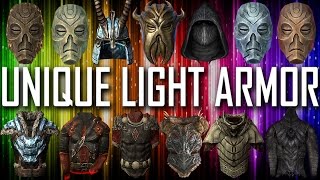 Skyrim  All Unique Light Armor Pieces amp Sets [upl. by Darrill]