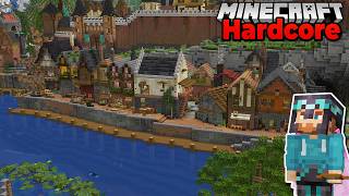 Transforming my Minecraft City Harbor in Hardcore 121 Survival [upl. by Marfe]