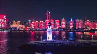 Chinas Qingdao City Fushan Bay its Chinese New Year 2022 Light Show [upl. by Fleeman409]