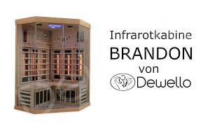 Dewello  Infrarotkabine  Infrarotsauna Brandon Dual Therm als 120 oder 140cm [upl. by Araem]