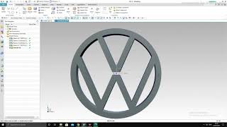 NX CAD  VOLKSWAGEN LOGO 3D [upl. by Zilevi]