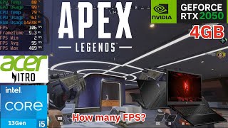 Acer Nitro V15 ANV1551578S Intel Core i5 13Gen RTX 2050 4GB 144Hz APEX LEGENDS How many FPS [upl. by Esikram]