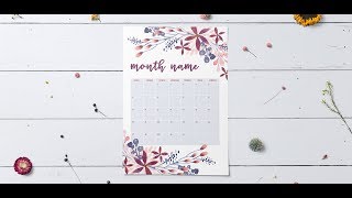 Create a Watercolor Floral Calendar Design in Illustrator [upl. by Delia299]