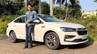 Skoda Slavia 10 TSI AT Real World Review  Better Than Honda City [upl. by Daas225]