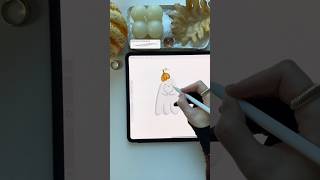 Easy Drawing in Procreate  Digital Watercolor Cute Ghost shorts procreate drawing ghost [upl. by Nehgaem]