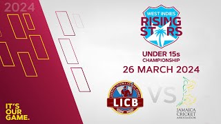 🔴 LIVE U15 Leeward Islands vs Jamaica  CWI Rising Stars Boys U15 50 Over Championships 2024 [upl. by Berga325]