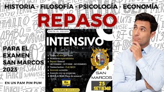 🔴 REPASO San Marcos 2023 LETRAS 📓 Historia Filosofía Psicología Economía 💪 Ejercicios DECO Euclides [upl. by Ecinehs]