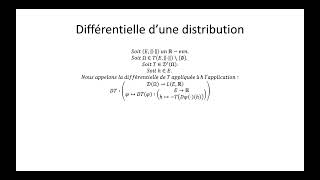 Distributions partie 4  Différentielle dune distribution [upl. by Jona]