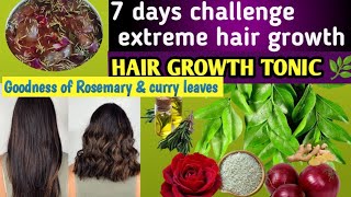 HAIR GROWTH TONIC 🌿🌺सिर्फ 7 दिनो में बाल झड़ना बंद 😊 Rosemarycurry leavesHAIR FALL CONTROL 💯 [upl. by Joey]