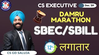 🧿🔴quotSBILLSBECquot 🔥DAMRU MARATHON🔥I 12 Hours NonStop  CS GD SALUJA🥇 Dec 2024 🔴🧿 [upl. by Burr]