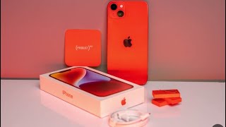 UNBOXING IPHONE 14 PLUS Product Red [upl. by Ridglee]