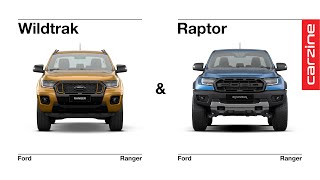 Ford Ranger Wildtrak amp Raptor sidebyside visual comparison  specs MY 20212022 [upl. by Adnaram]