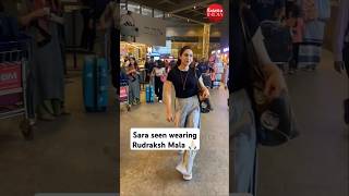 saraalikhan proves she is a true bhakt as she gets spotted wearing Rudraksh Mala [upl. by Chee]