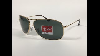 RayBan RB3267 00171 Arista Highstreet Aviator Sunglasses Gold With Green Lens [upl. by Vergne]