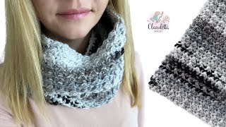 Crochet a Beautiful COWL – Quick amp Easy ONE ROW REPEAT Design [upl. by Yreffeg401]