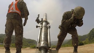 ROK Army 60mm 81mm 107mm Mortars Live Fire Training [upl. by Royall]