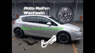 Autoreifen Selber wechseln Sommerreifen  Winterreifen mit Wagenheber Opel Astra J CDTI [upl. by Dorreg]