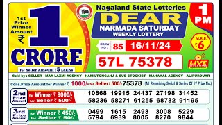 Lottery Result Today 1pm 16112024  Official  Sikkim Lottery [upl. by Jer]