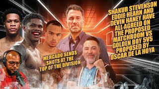 ☎️Shakur Stevenson Eddie Hearn and Devin Haney All agree To Oscar De La Hoya’s Small Ring  Mercado [upl. by Rizas]