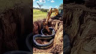 Massive Serpent Found Beneath the Surface 🐍😳 ExcavatorSurprise [upl. by Fihsak]