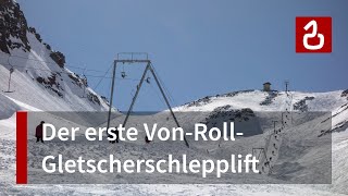 Schlepplift Egginerjoch in SaasFee  Der erste VonRollGletscherlift [upl. by Attenauqa]