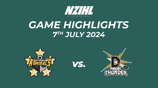 Game Highlights West Auckland Admirals vs Phoenix Thunder  NZIHL 7th July 2024 [upl. by Sarena501]