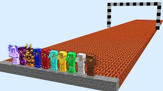 which armor will survive magma road in Minecraft experiment [upl. by Ahseim]