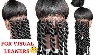 🔥How To  JUMBO TWIST FOR BEGINNERS  RUBBER BAND METHOD  101 Protective Style  Tupo1 [upl. by Effy]