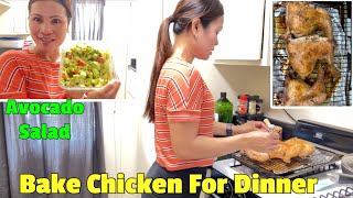 Oven Bake Chicken Legs Quarters  Healthy Avocado Salad for Dinner [upl. by How]