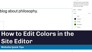 How to Edit Colors in the WordPress Site Editor [upl. by Beaumont]