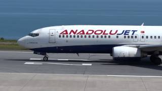 Anadolujet TCSAK b7378AS WL Takeoff TzxLTCG Trabzon Airport Nice Engine scenes [upl. by Obrien508]