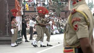 Slow power march at the Beating retreat in Wagah Border [upl. by Rainer]