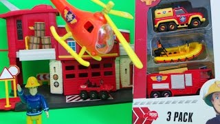 Firefighter Fireman Sam Dickie Toys Jupiter Fire Engine Venus and Neptune Boat Unboxing and Episode [upl. by Yleoj]