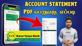 Karur Vysya Bank Account Statement Download Online Tamil  KVB Statement Download  Star online [upl. by Alur]