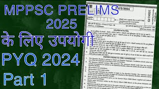 MPPSC PRE PYQ 2024  MPPSC 2025 notification 💯 [upl. by Dorrehs809]