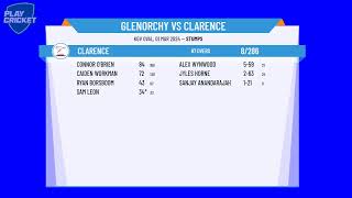 Cricket Tasmania Premier League  Mens 1st Grade  Round 25  Glenorchy v Clarence  Day 1 [upl. by Clercq883]