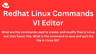 Class 10  Redhat Linux VI Editor with Examples  VI Editor with Examples [upl. by Netsirc]