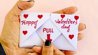 The easiest way to make a Origami Valentines Day Card in 5 minutes Valentine Cards Handmade Easy [upl. by Tezil]