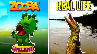 ZOOBA vs REAL LIFE ANIMALS  Donna Crocodile  Finn Shark  Steve Eagle  Jade Tiger Squads Games [upl. by Dyraj172]