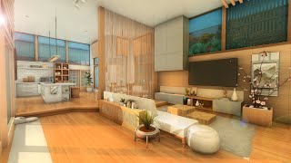 Modern JapaneseInspired Home No CC  Stop Motion Build  Sims 4 [upl. by Euqinomod240]