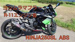 ニンジャ250 SL ヨシムラ R11 スリップオン マフラー 音 NINJA 250 SL YOSIMURA muffler sound R11 [upl. by Dniren]