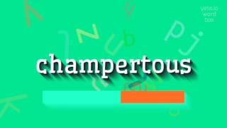 CHAMPERTOUS  How to say Champertous [upl. by Eelyek969]